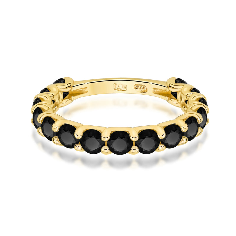 Inel Aur 14K cu Diamante Naturale Negre 1.80 ct, imaginea 2 din 12