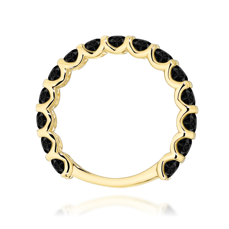 Inel Aur 14K cu Diamante Naturale Negre 1.80 ct, imaginea 3 din 12