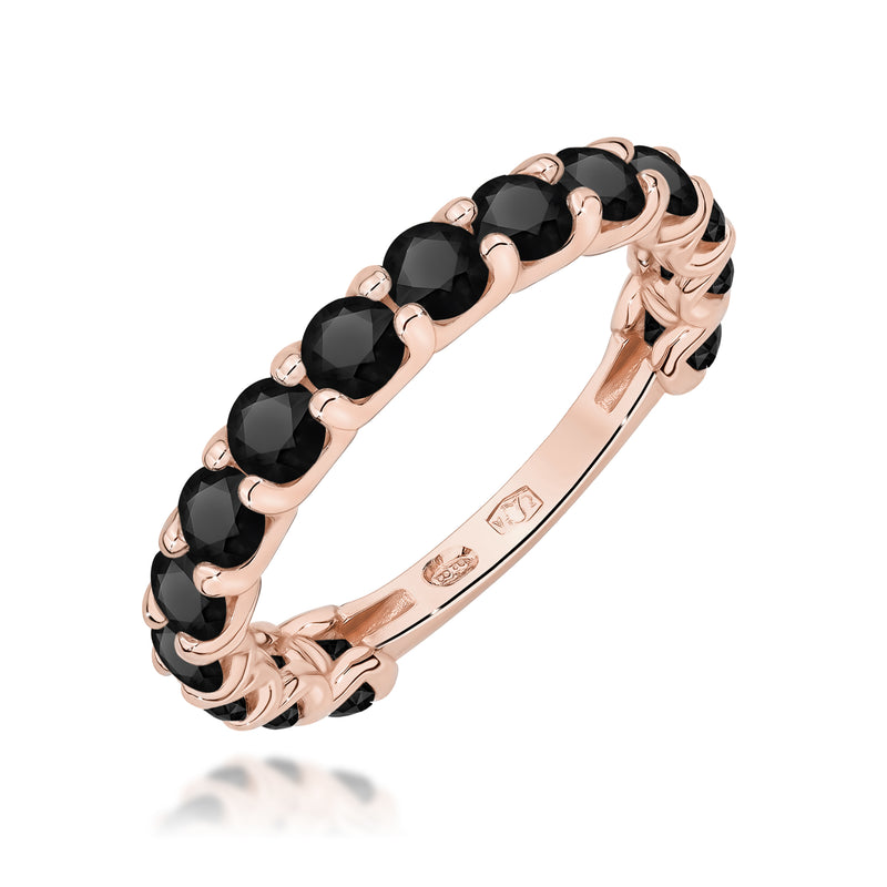 Inel Aur 14K cu Diamante Naturale Negre 1.80 ct, imaginea 5 din 12