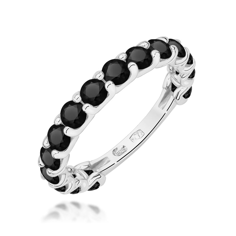 Inel Aur 14K cu Diamante Naturale Negre 1.80 ct, imaginea 9 din 12