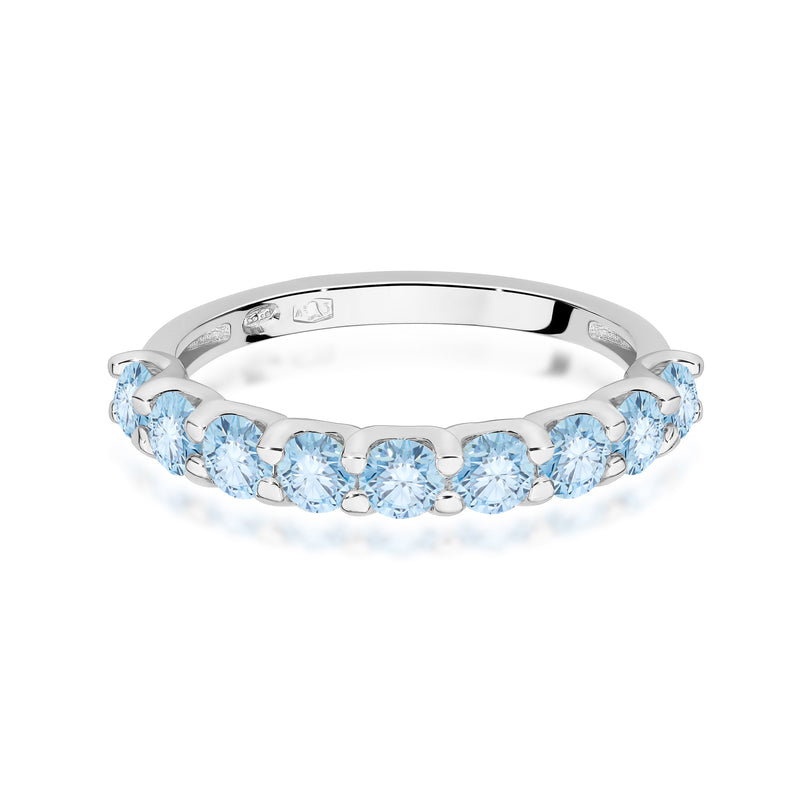 Inel Aur 14K cu Diamante Albastre de Laborator 0.90 ct, imaginea 10 din 12