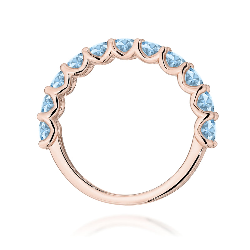 Inel Aur 14K cu Diamante Albastre de Laborator 1.10 ct, imaginea 7 din 12