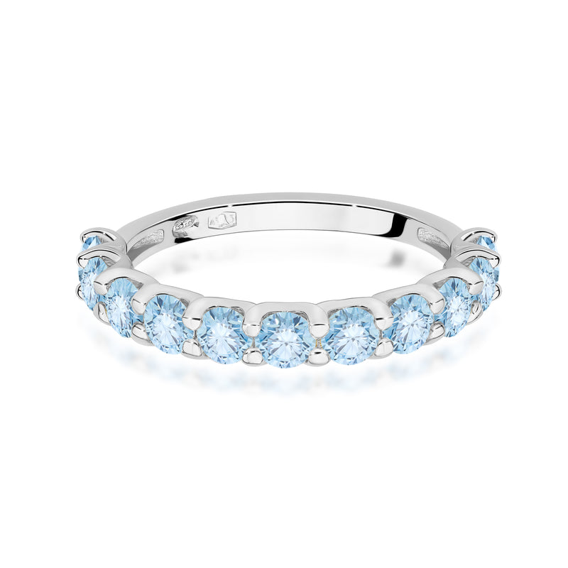 Inel Aur 14K cu Diamante Albastre de Laborator 1.10 ct, imaginea 10 din 12