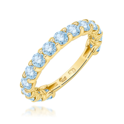 Inel Aur 14K cu Diamante Albastre de Laborator 1.50 ct