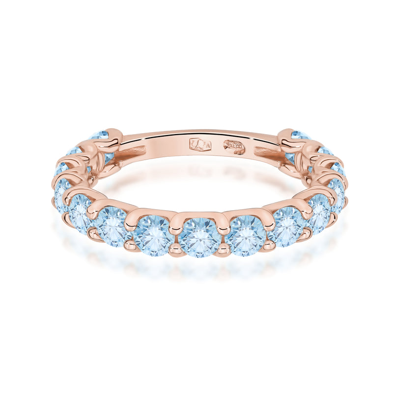 Inel Aur 14K cu Diamante Albastre de Laborator 1.50 ct, imaginea 6 din 12