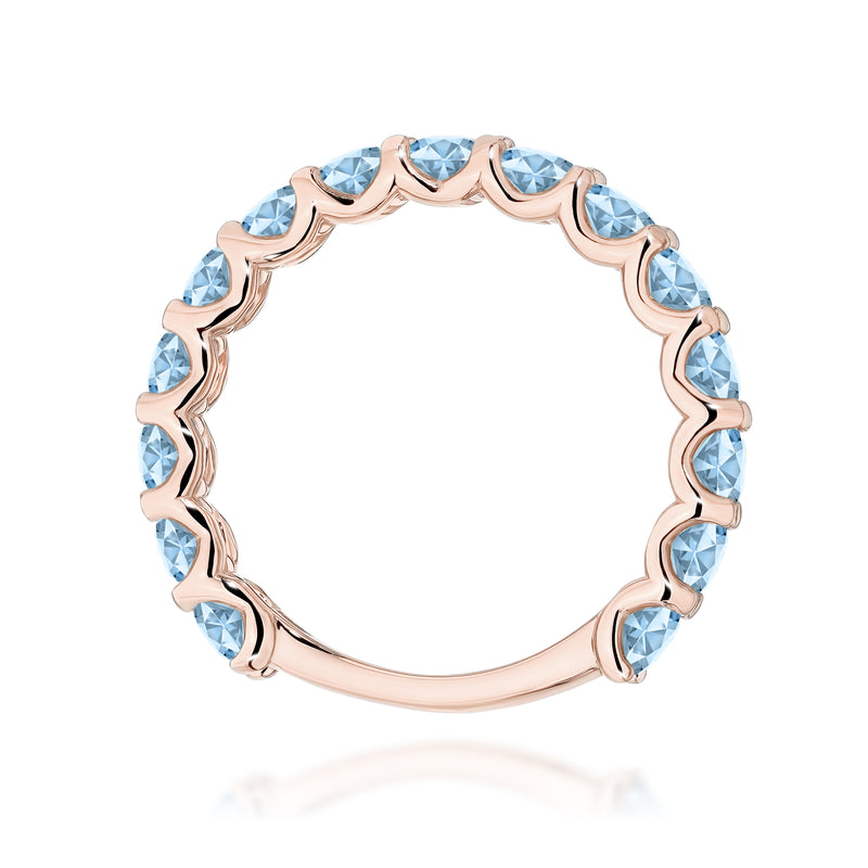 Inel Aur 14K cu Diamante Albastre de Laborator 1.50 ct, imaginea 7 din 12