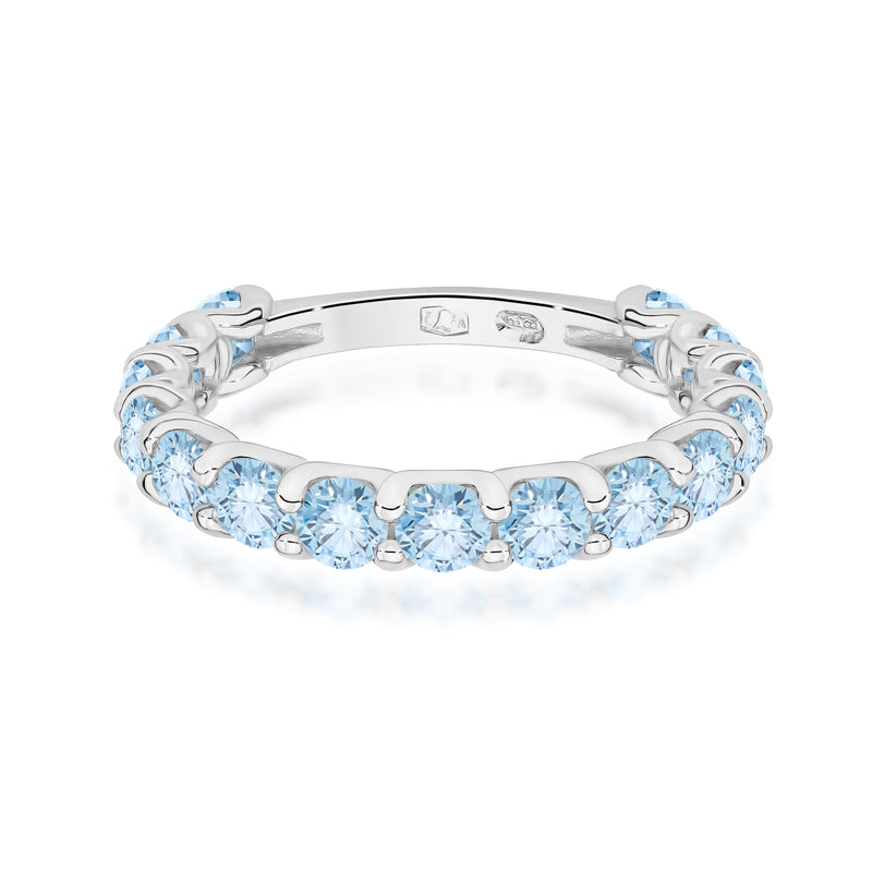 Inel Aur 14K cu Diamante Albastre de Laborator 1.50 ct, imaginea 10 din 12