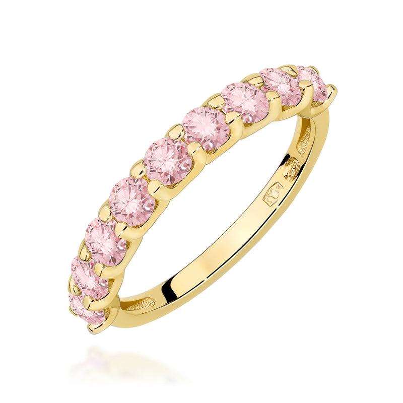 Inel Aur 14K cu Diamante Roz de Laborator 0.90 ct — Aur galben