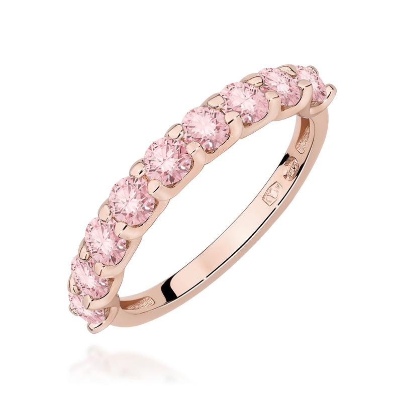 Inel Aur 14K cu Diamante Roz de Laborator 0.90 ct, imaginea 5 din 12
