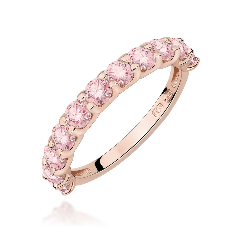 Inel Aur 14K cu Diamante Roz de Laborator 1.10 ct, imaginea 5 din 12