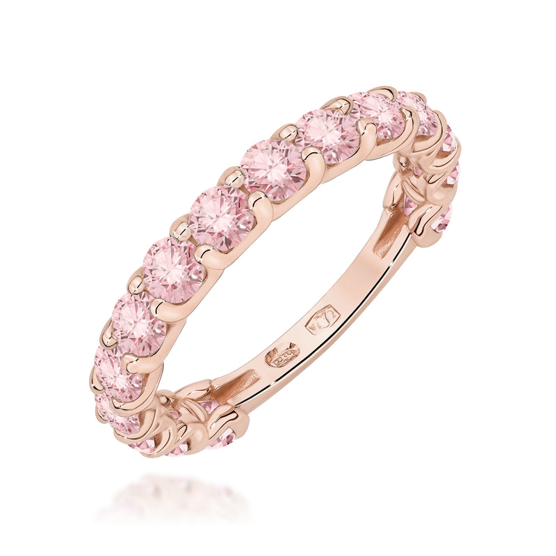 Inel Aur 14K cu Diamante Roz de Laborator 1.50 ct, imaginea 5 din 12