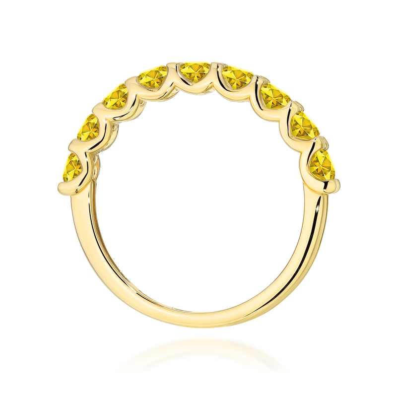 Inel Aur 14K cu Diamante Galbene de Laborator 0.90 ct, imaginea 3 din 12