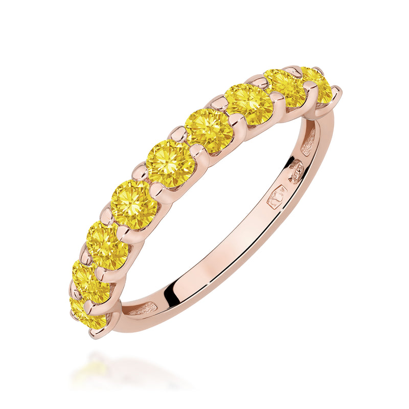 Inel Aur 14K cu Diamante Galbene de Laborator 0.90 ct, imaginea 5 din 12
