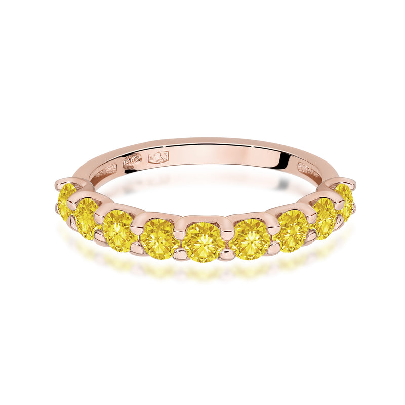 Inel Aur 14K cu Diamante Galbene de Laborator 0.90 ct, imaginea 6 din 12