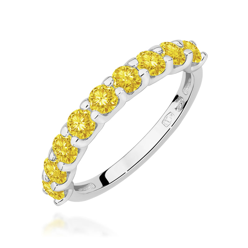 Inel Aur 14K cu Diamante Galbene de Laborator 0.90 ct, imaginea 9 din 12