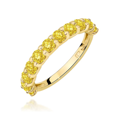 Inel Aur 14K cu Diamante Galbene de Laborator 1.10 ct