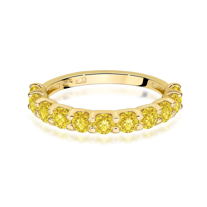 Inel Aur 14K cu Diamante Galbene de Laborator 1.10 ct, imaginea 2 din 12
