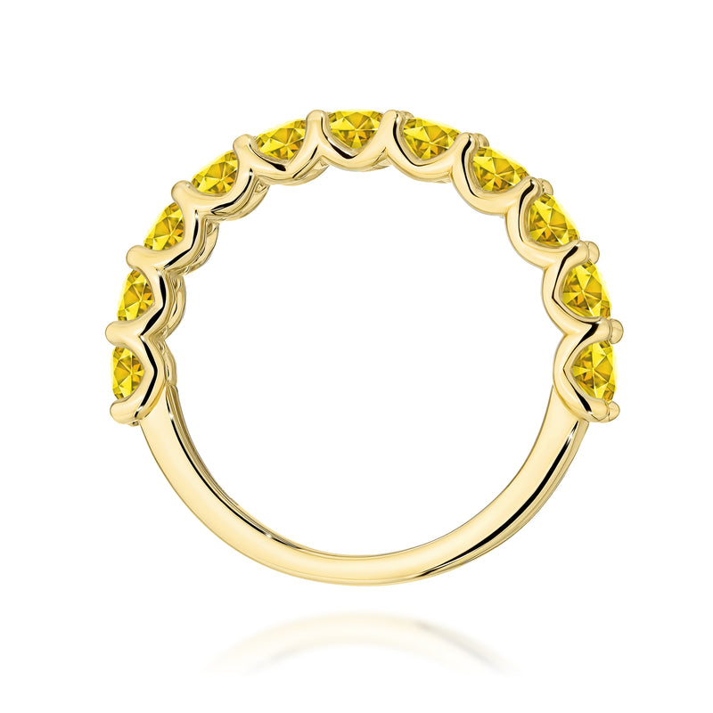 Inel Aur 14K cu Diamante Galbene de Laborator 1.10 ct, imaginea 3 din 12