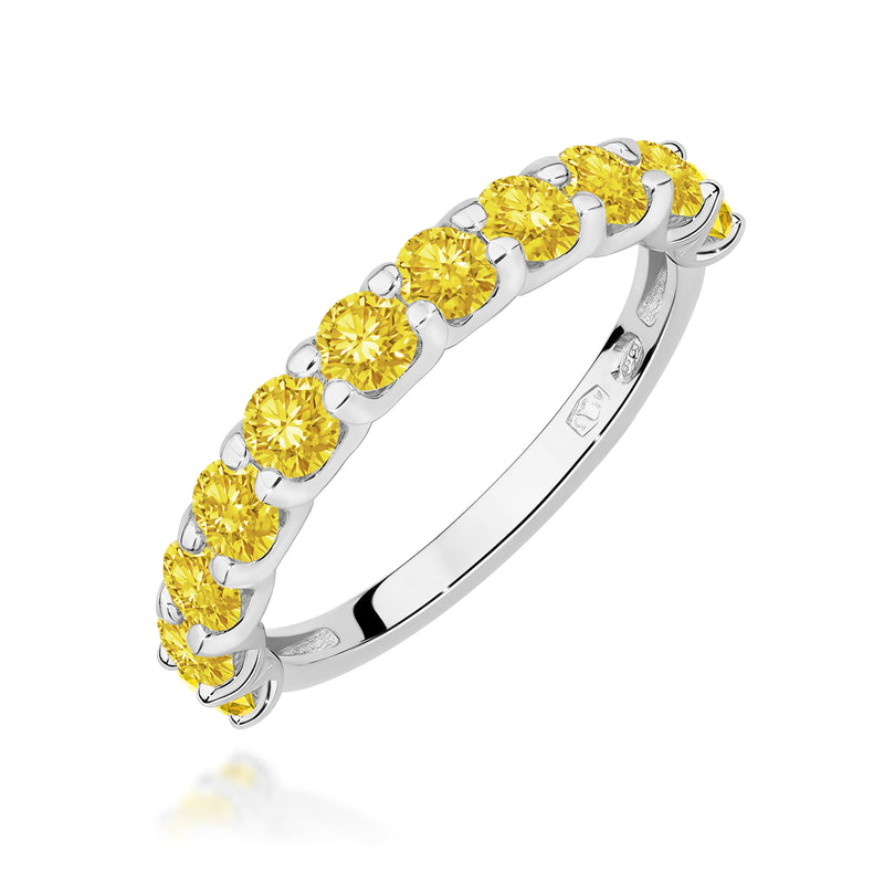 Inel Aur 14K cu Diamante Galbene de Laborator 1.10 ct, imaginea 9 din 12