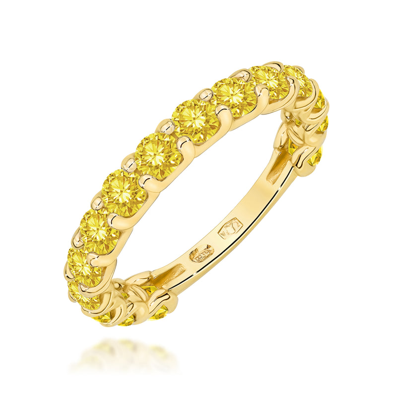 Inel Aur 14K cu Diamante Galbene de Laborator 1.50 ct — Aur galben