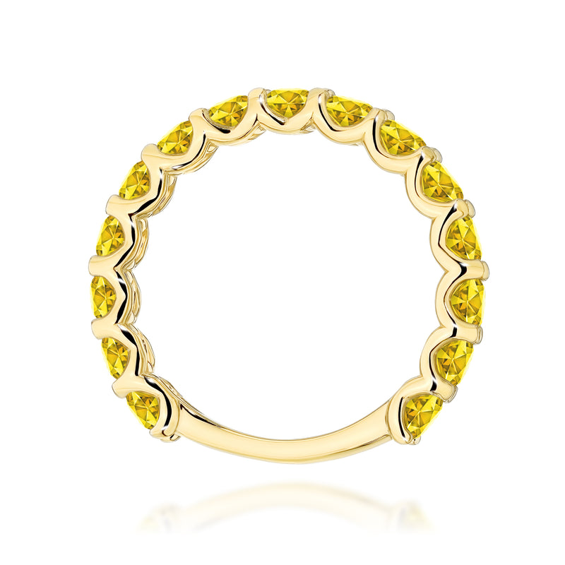Inel Aur 14K cu Diamante Galbene de Laborator 1.50 ct, imaginea 3 din 12