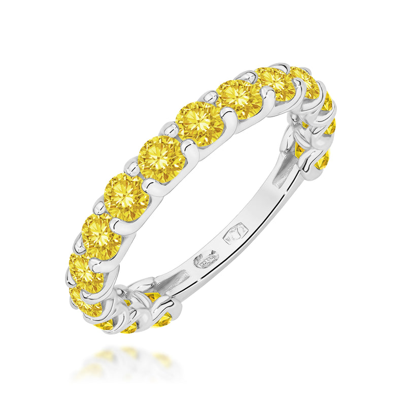 Inel Aur 14K cu Diamante Galbene de Laborator 1.50 ct, imaginea 9 din 12